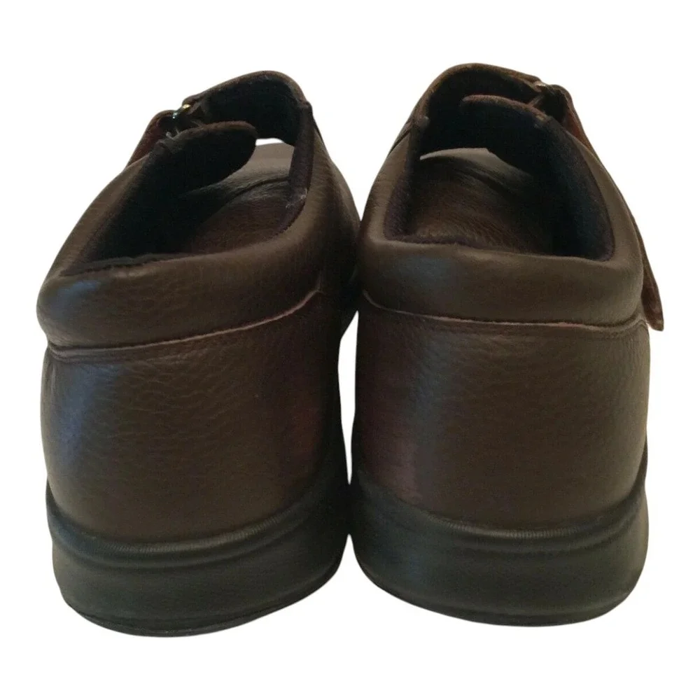 Orthofeet Broadway Men's Orthodic Comfort Shoes Size 8.5W Brown Pebble Leather